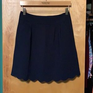 NWT Loft Navy Scalloped Skirt